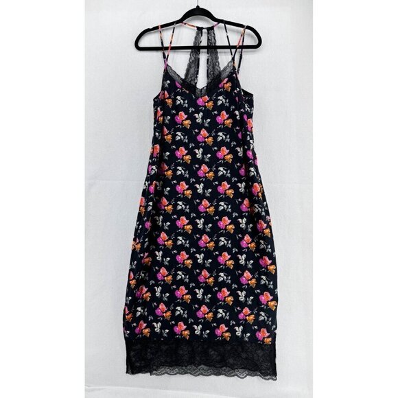 Zara trafaluc collection floral lace spaghetti strap  midi slip dress size small - Picture 3 of 8